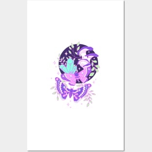 Whimsical Witch - Purple Glow Posters and Art